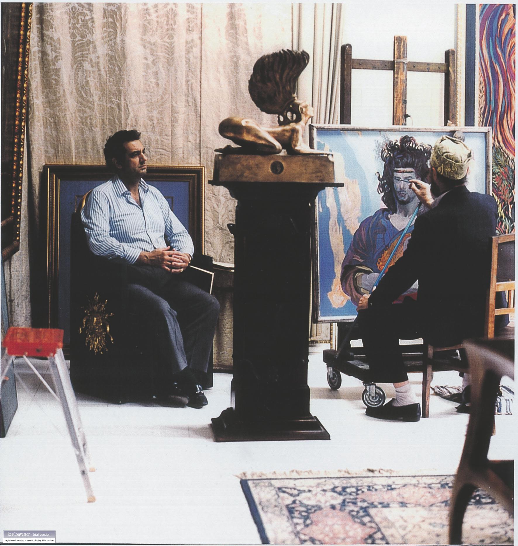 Fuchs malt Placido Domingo in seiner Villa