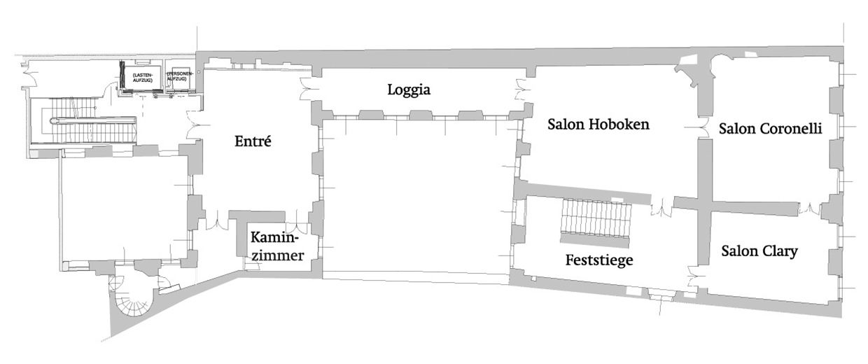 Plan Nationalbibliothek im Palais Mollard