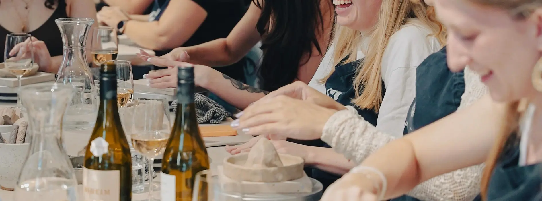 Group forms ceramic pieces