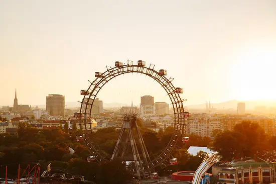 Vienna Prater with Giant Ferris Wheel