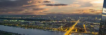 Danube Island, bird-view, river Danube