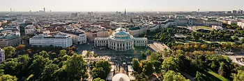 Vienna, view from the town hall to the Burgtheater