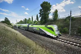 City Airport Train on track