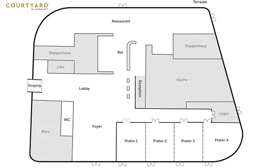 Floor plan ground floor Courtyard by Marriott Wien Prater/Messe