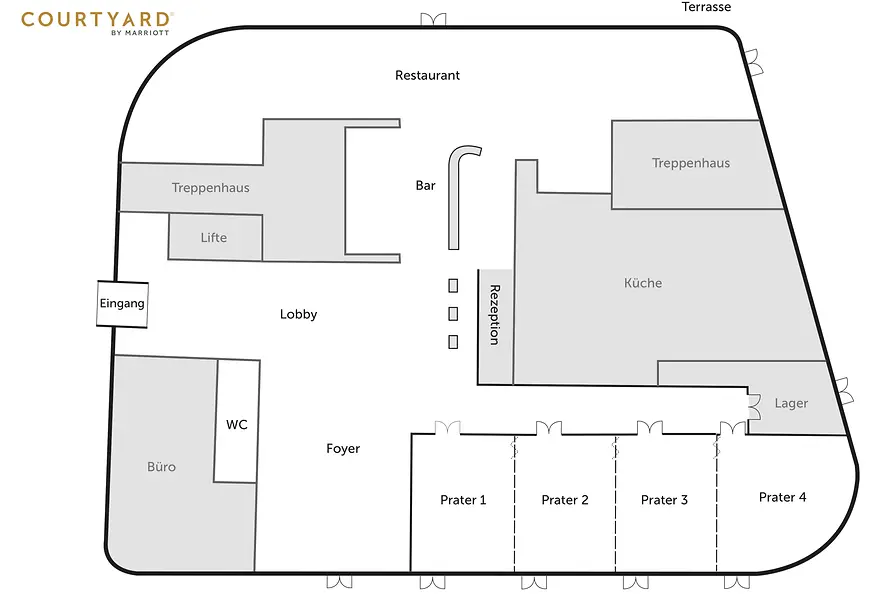 Floor plan ground floor Courtyard by Marriott Wien Prater/Messe