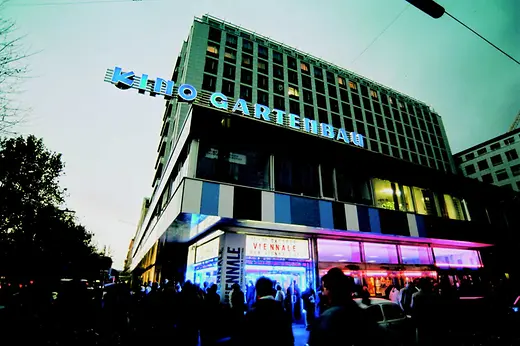 Outside view on the Gartenbaukino, nighttime