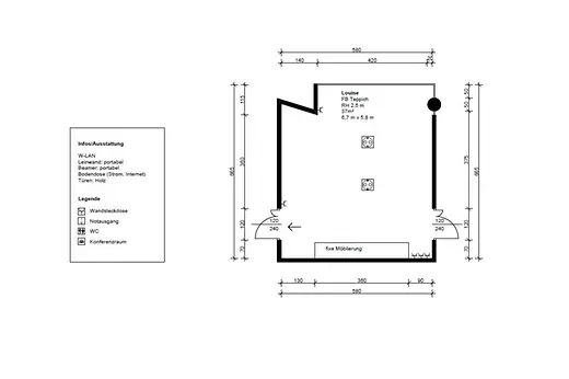 Raumplan Meetingraum Louise