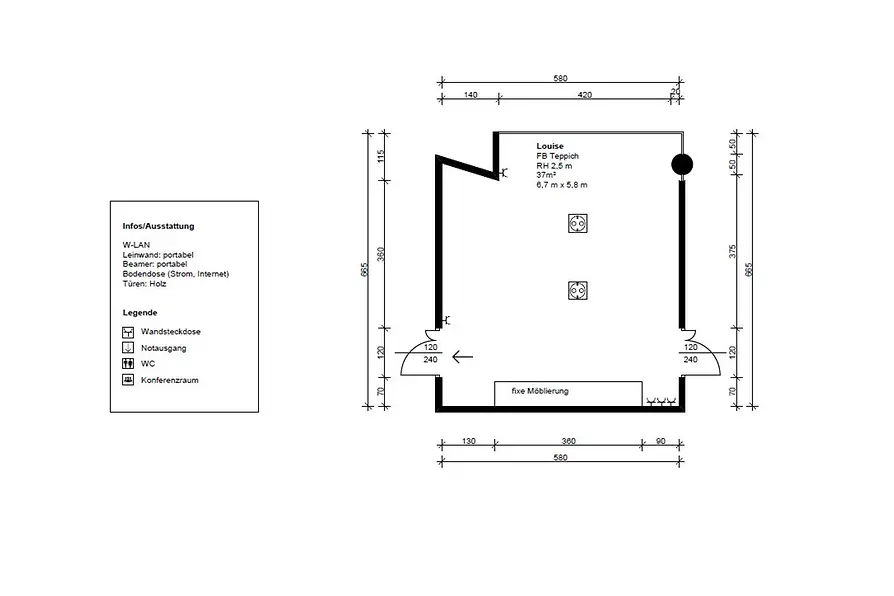 Raumplan Meetingraum Louise