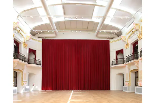 Sofiensäle Saal Aufsicht Blick Vorhang