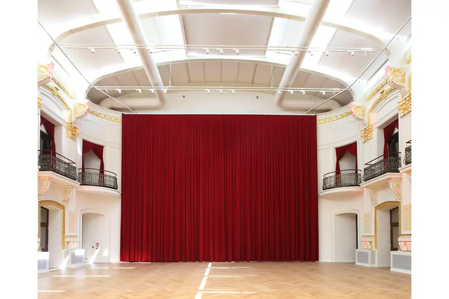 Sofiensäle Saal Aufsicht Blick Vorhang