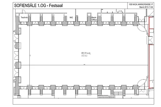 Sofiensäle Plan Festsaal 1. OG