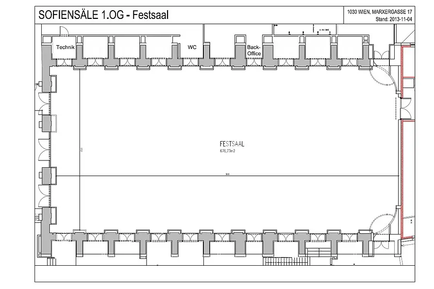 Sofiensäle Plan Festsaal 1. OG