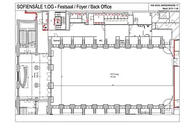 Sofiensäle Plan Festsaal und Foyer 1. OG