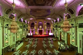 Hofburg Vienna Festsaal Bankett Ambientelicht grün