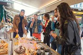 Group at Naschmarkt during tasting