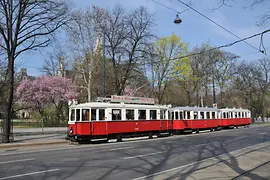 Tram in front of city hall