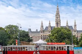 Viennese Tram in front of town hall