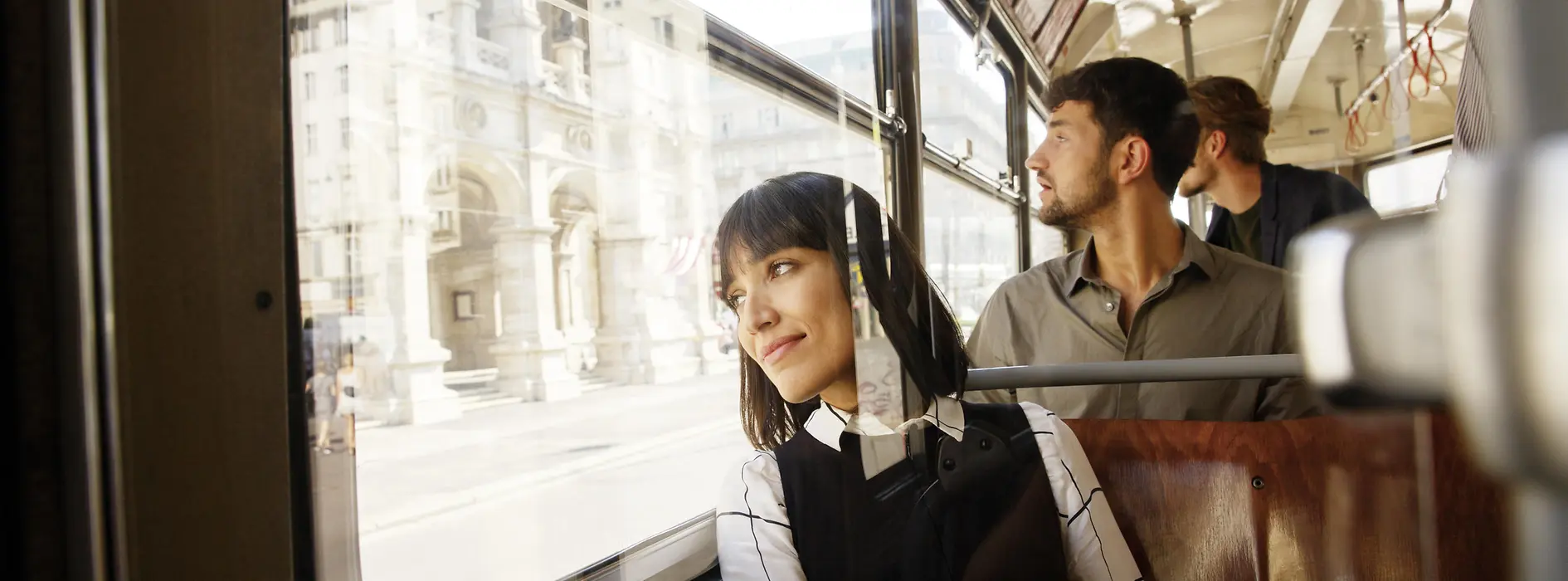 Woman in the tramway