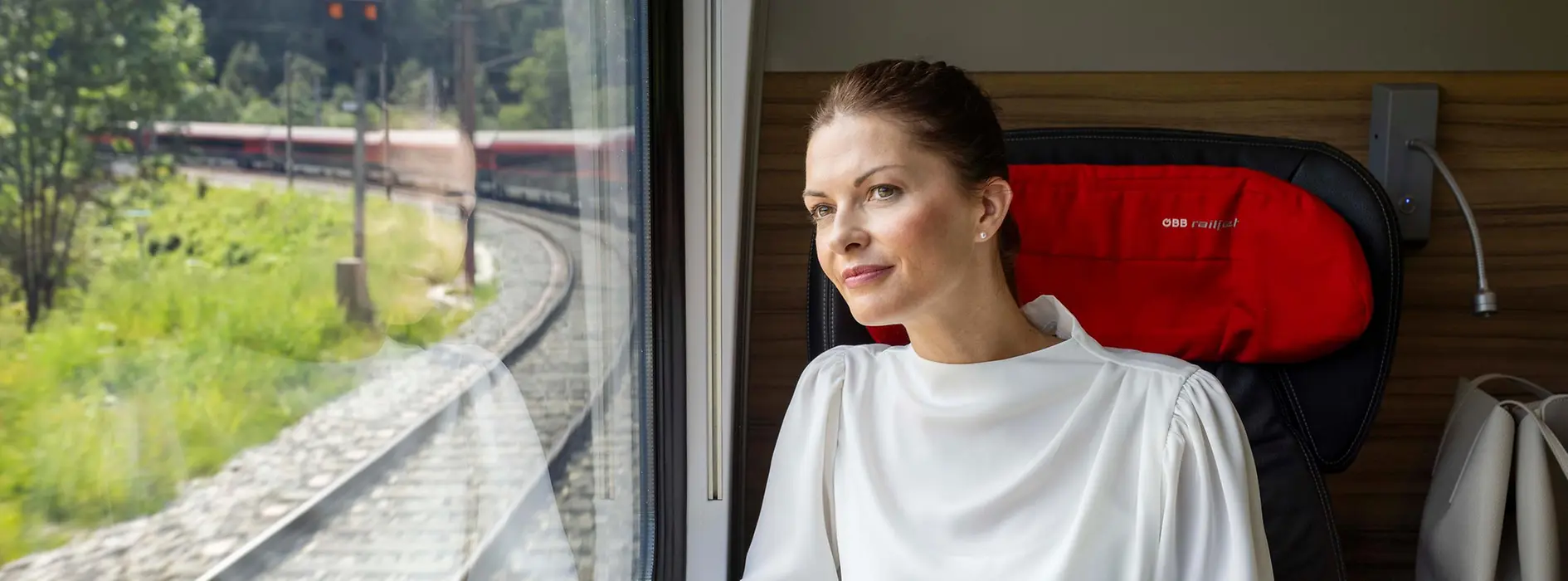 Business travellers on ÖBB train