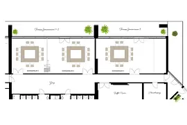 Arcotel AQ floor plan Seminar room 1, 2, 3