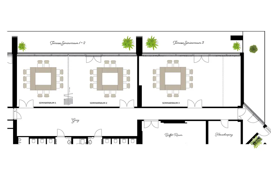 Arcotel AQ Raumplan Seminarraum 1, 2, 3