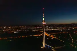 Donauturm Panorama at night