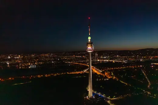 Donauturm Panorama at night