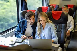 ÖBB Congress Account travellers on train